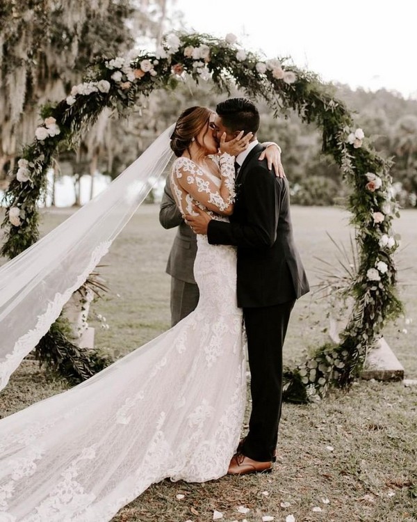 greenery wedding circle wreath backdrop