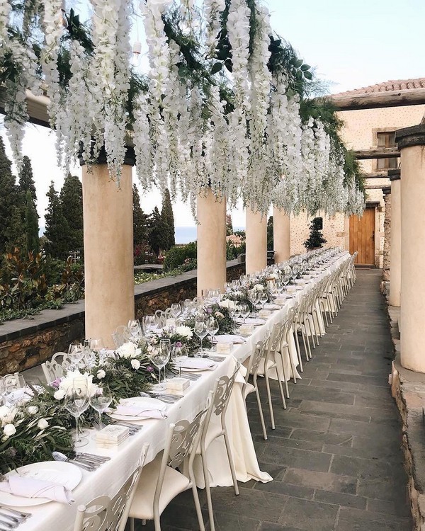 hanging greenery wedding centerpiece