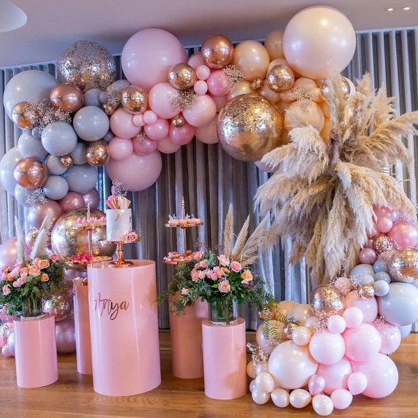 pink andblue balloons wedding reception decor15