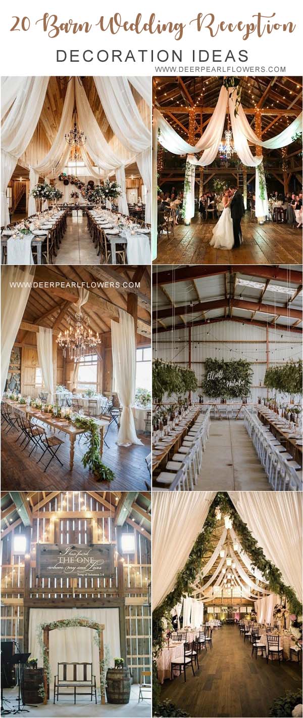 rustic country barn wedding reception decor ideas