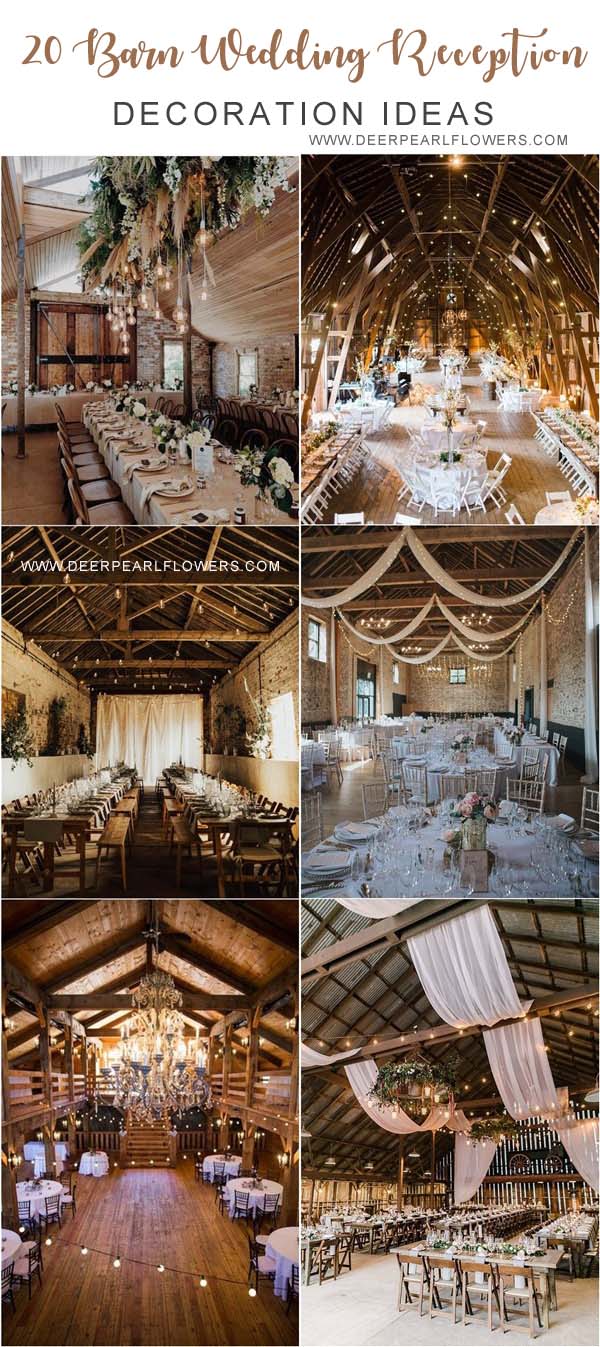 rustic country barn wedding reception decor ideas