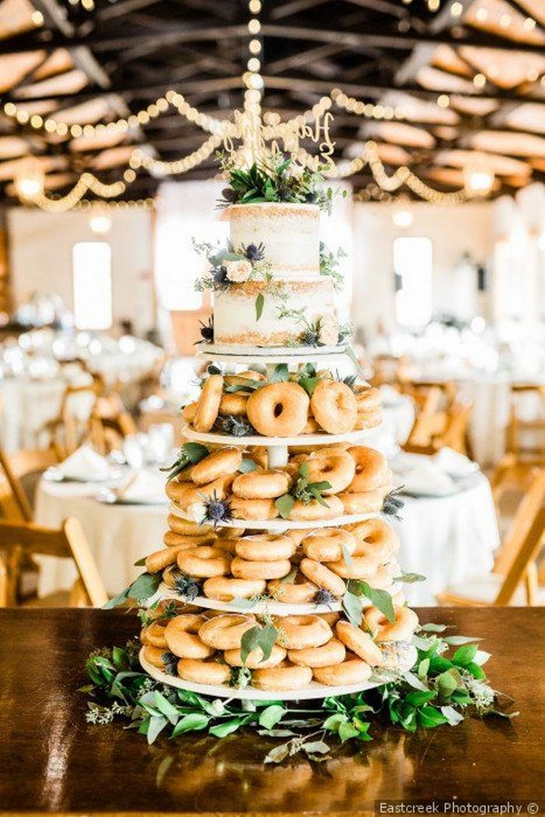 rustic country donut wedding cake