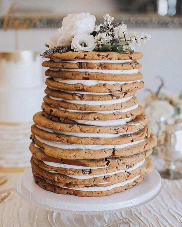 rustic naked wedding cake 9