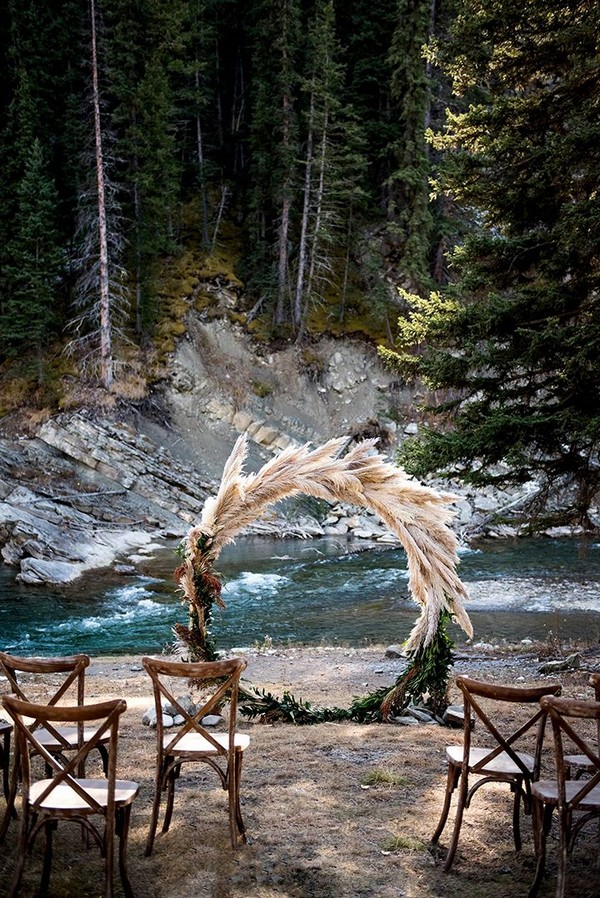 Pampas Grass Circular Ceremony Arbor Frames The Rocky Mountain River