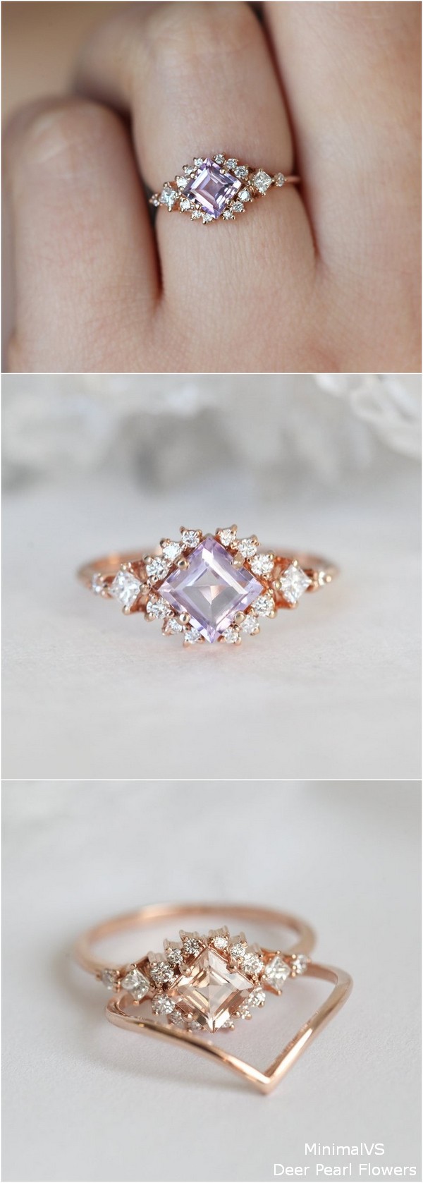 Rose Gold Lavender Amethyst Engagement Ring