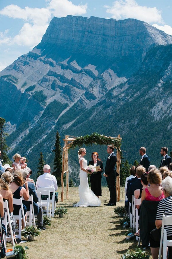 mountain wedding ceremony arch