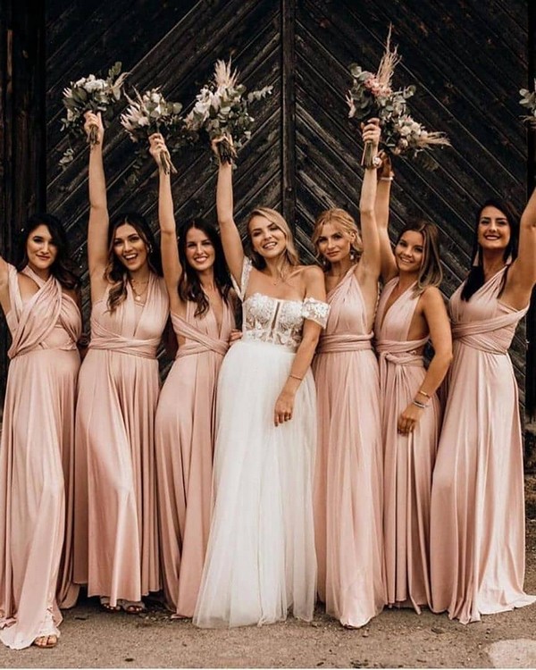 Blush multi-wear bridesmaid dresses