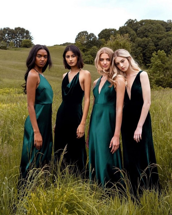 Jenny yoo deep green fall bridesmaid dresses 