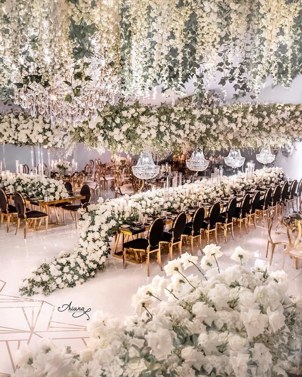 Luxury wedding ceremony and reception decor ideas