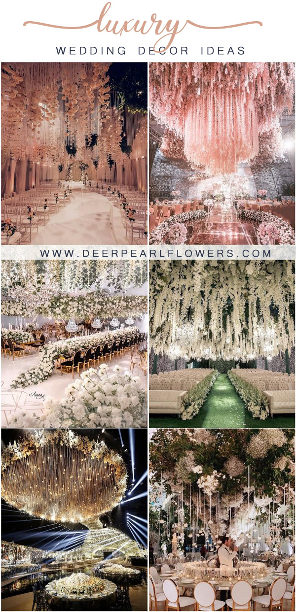 Luxury wedding ceremony and reception decoration ideas