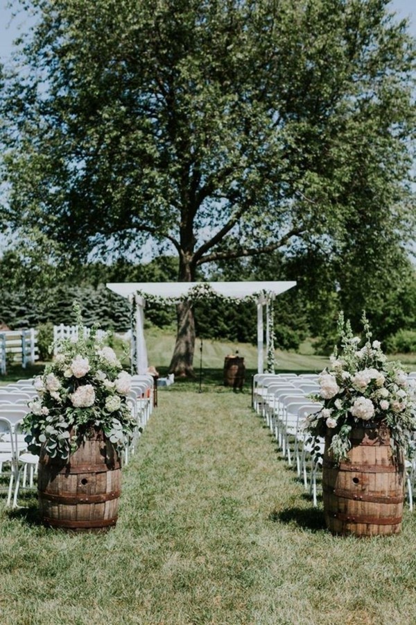 Rustic backyard outdoor wedding arch ideas