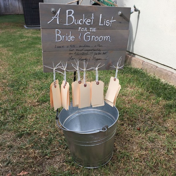 a bucket list for the bride and groom