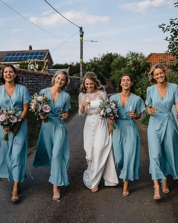 boho blue bridesmaid dresses 