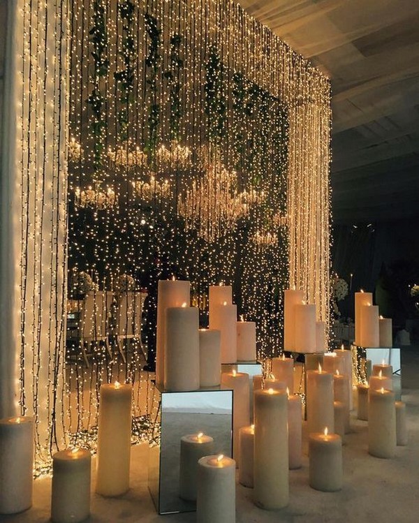 luxury lighted wedding backdrop