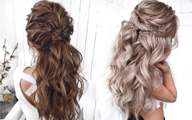 30 Half Up Half Down Wedding Hairstyles Deer Pearl Flowers