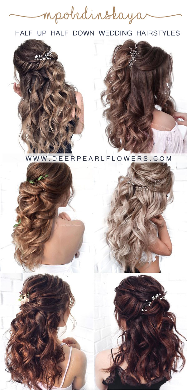 60+ Half Up Half Down Wedding Hairstyles with Tips & Tutorial 2023 - Deer  Pearl Flowers - Medium