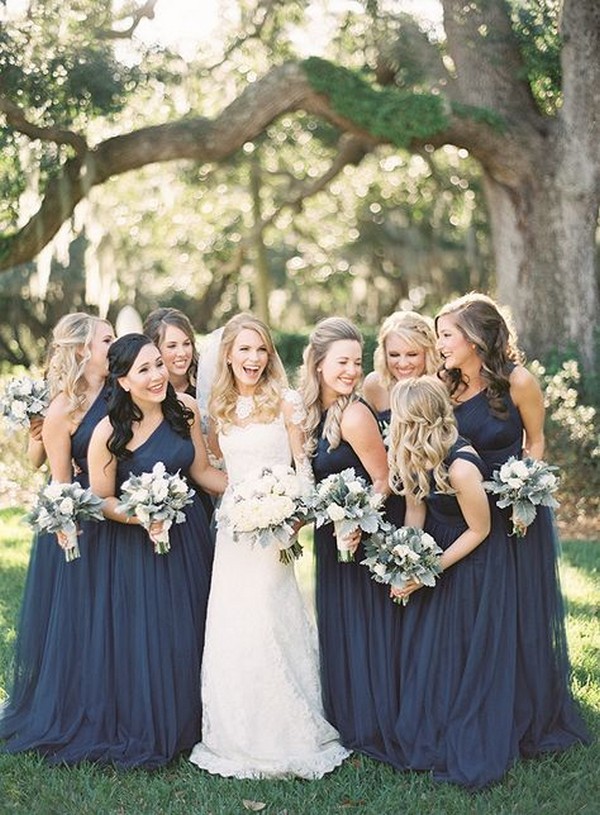 navy bridesmaids dresses