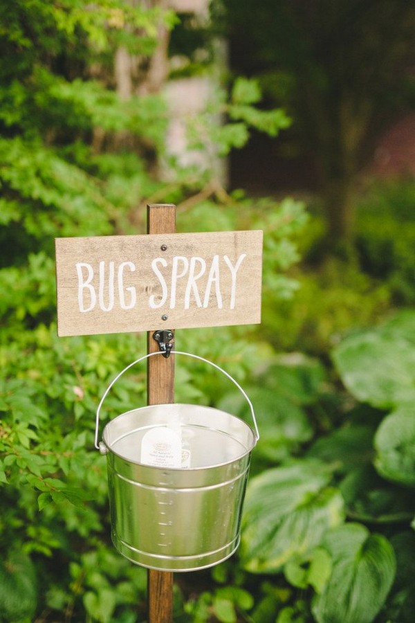 outdoor bug spray wedding decor idea