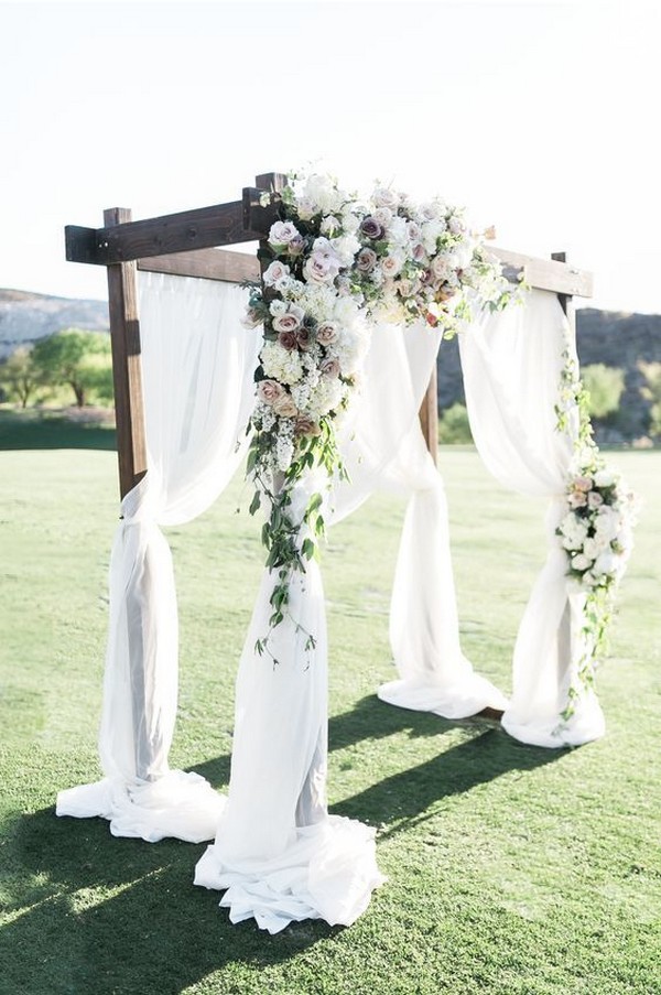 outdoor simple greenery wedding backdrop