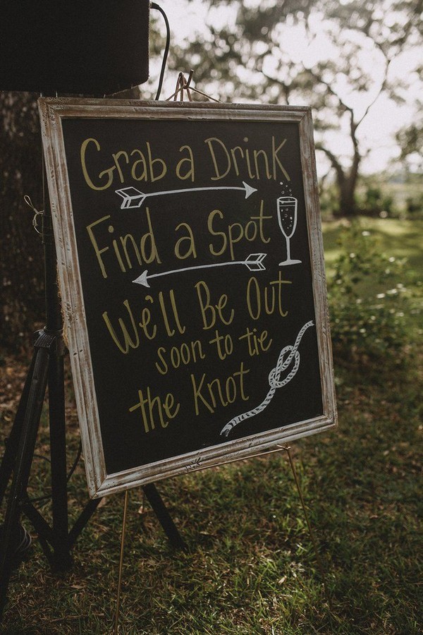 rustic wedding ceremony sign