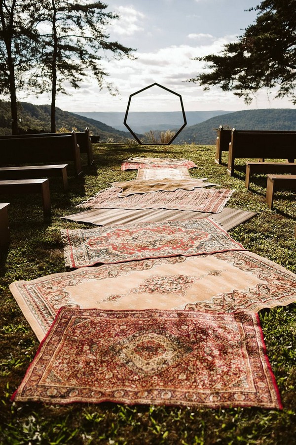 vintage boho wedding carpet runner