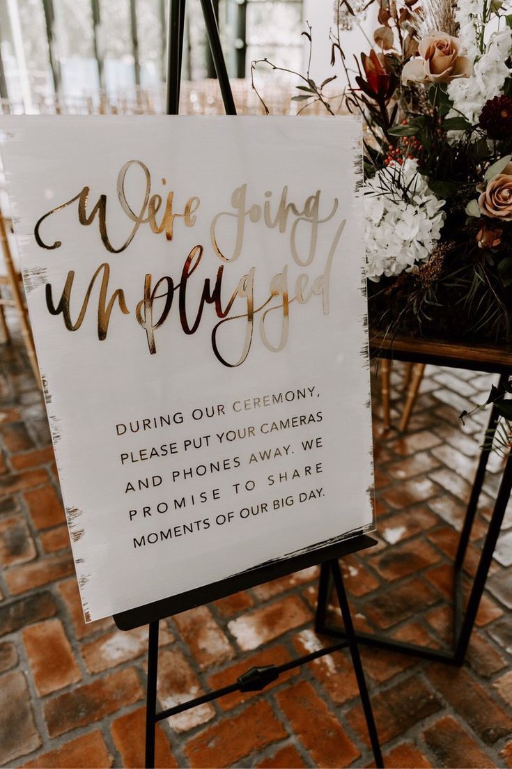 20 Latest No Cell Phone Unplugged Wedding Signs 2024 4 Acrylic Unplugged Wedding Signs