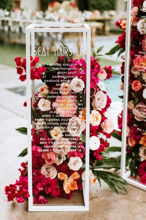 Floral Acrylic Wedding Seating Chart