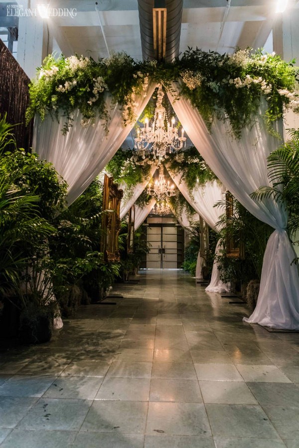 Greenery Chandelier Wedding Decor