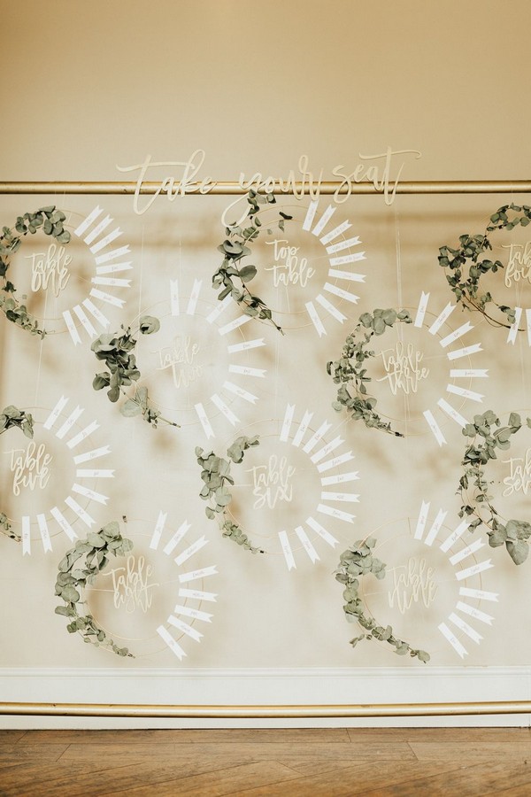 Seating Plan Table Chart Hoop Wire Greenery Foliage
