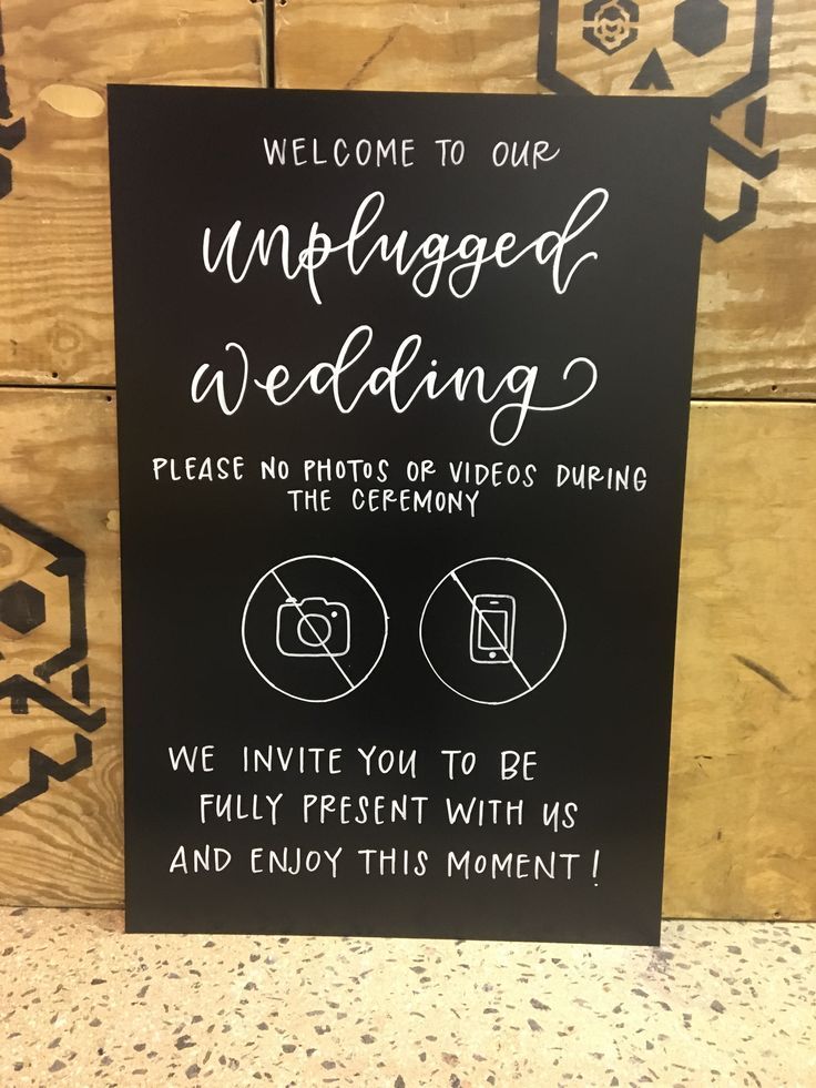 Unplugged Ceremony Chalkboard Sign - Welcome Chalkboard