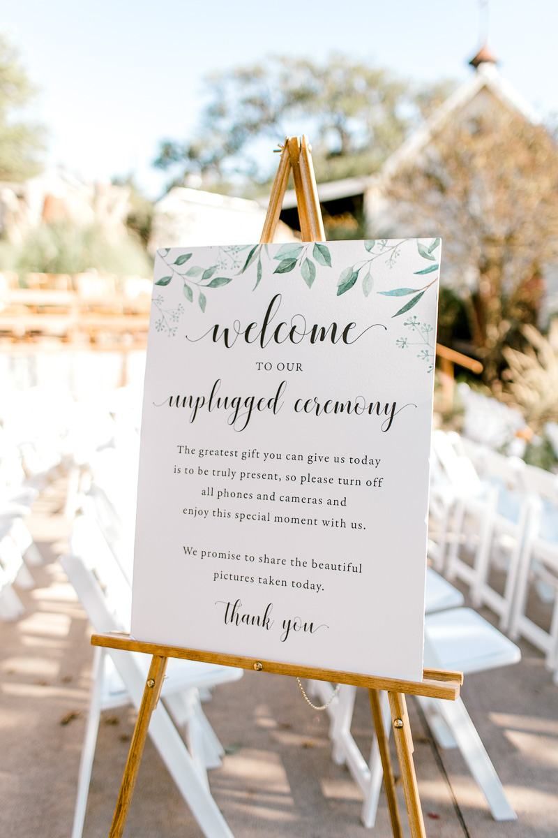 Unplugged Ceremony Sign Wording
