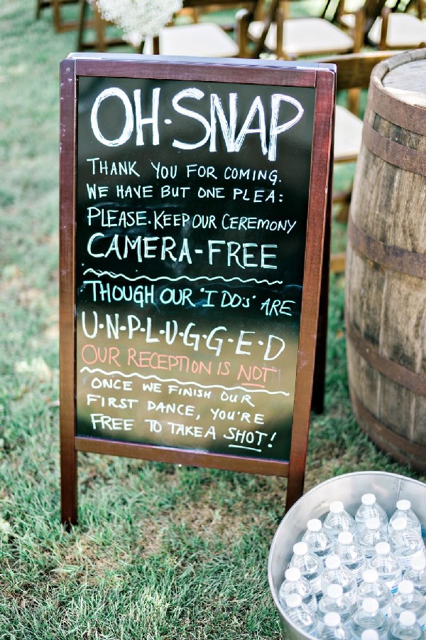 Unplugged ceremony sign