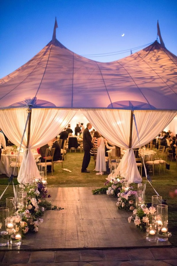 Wedding tent lighting and layout idea