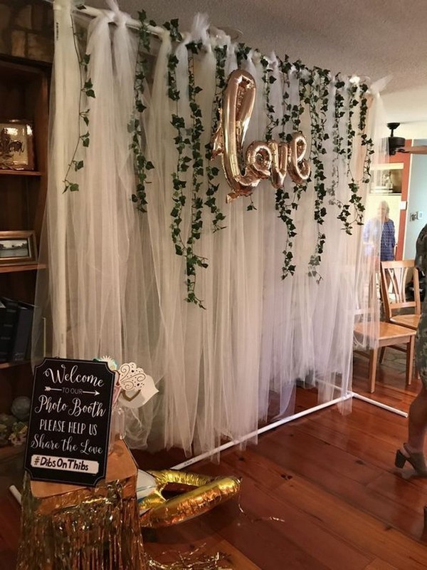 diy indoor greenery wedding backdrop