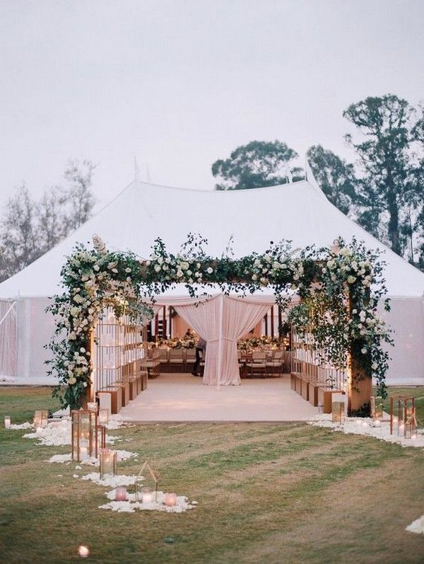 greenery wedding tent trance ideas