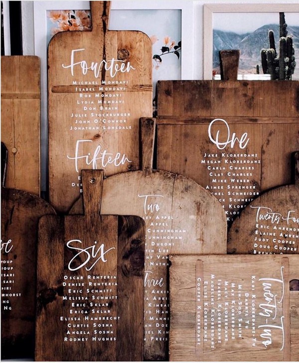 rustic wooden wedding seating chart ideas