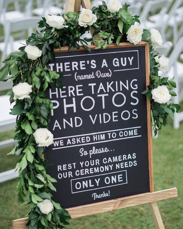 unplugged ceremony chalkboard wedding sign