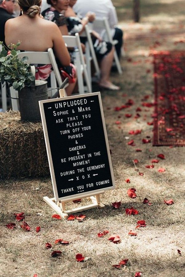 unplugged wedding ceremony sign ideas
