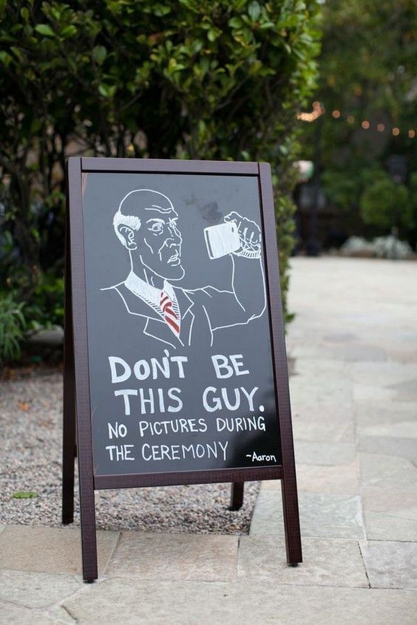 wedding sign ideas for unplugged wedding ceremony