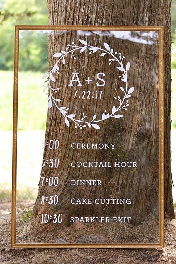 Acrylic timeline wedding sign
