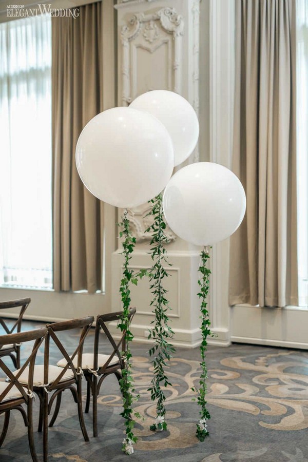 Balloon Wedding Decor with Greenery