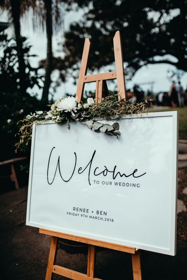 Black and White Editable Calligraphy Wedding Welcome Sign