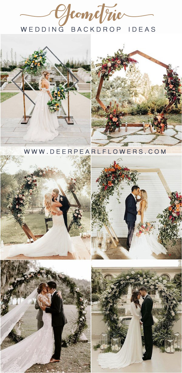 Geometric wedding arch and backdrop decor ideas3