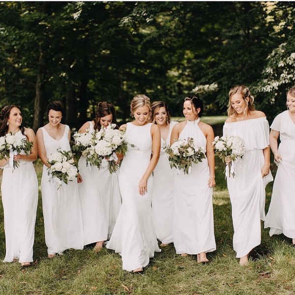 Ivory white bridesmaid dresses