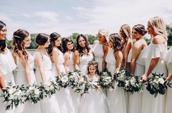 Ivory white bridesmaid dresses