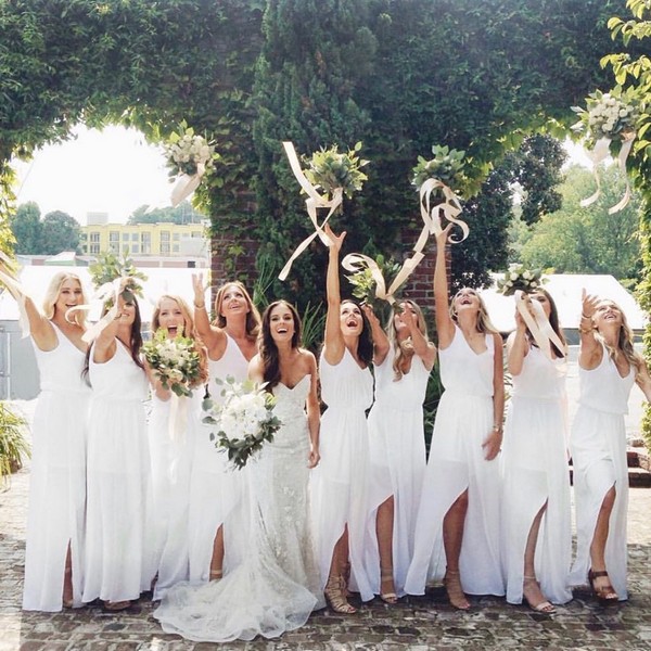 Ivory white bridesmaid dresses