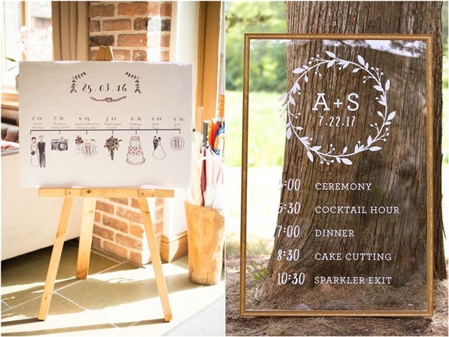 Order of the Day Timeline Wedding Signs