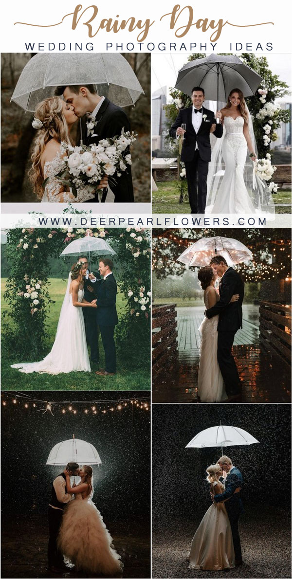 Top 6 Romantic Themed Wedding Photo Ideas for 2024 15 Rain Day Wedding Photos with Umbrella