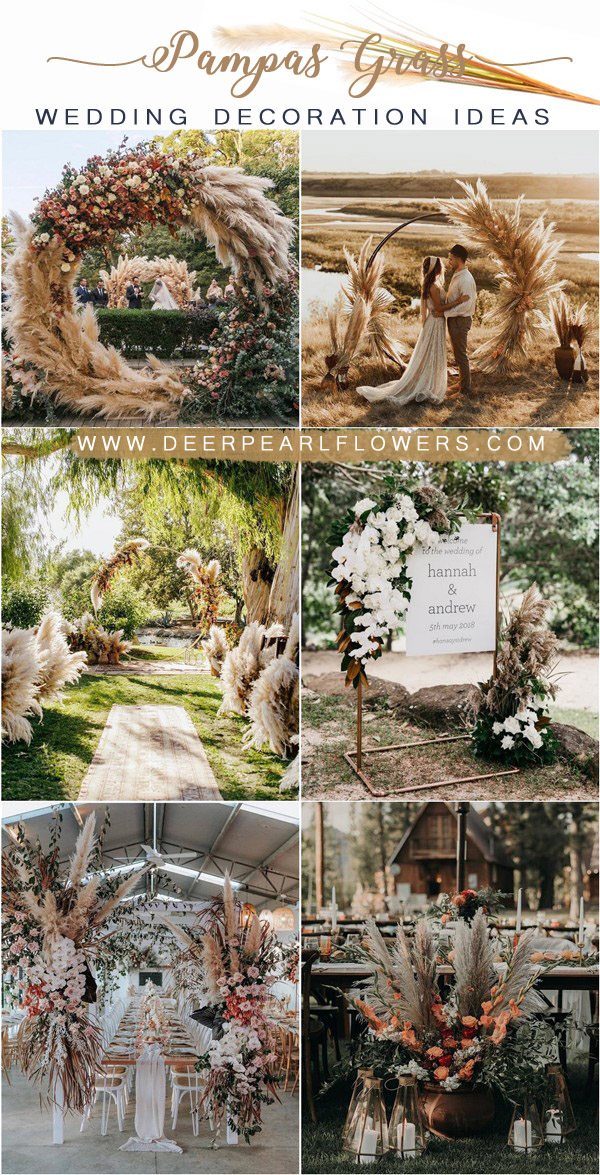 bohemian pampas grass wedding decor ideas