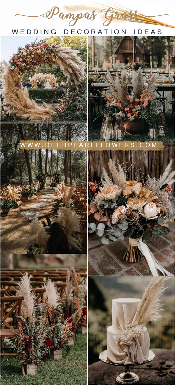 bohemian pampas grass wedding decor ideas